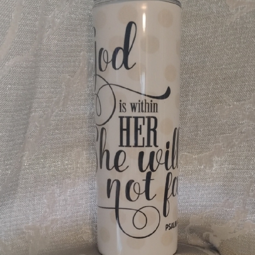 Inspirational White and Black Quote Tumbler